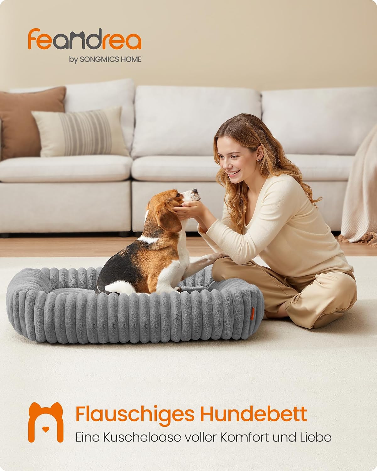 Detalle 2 de Feandrea Hundebett großes orthopädisches 91 x 68 x 18 cm