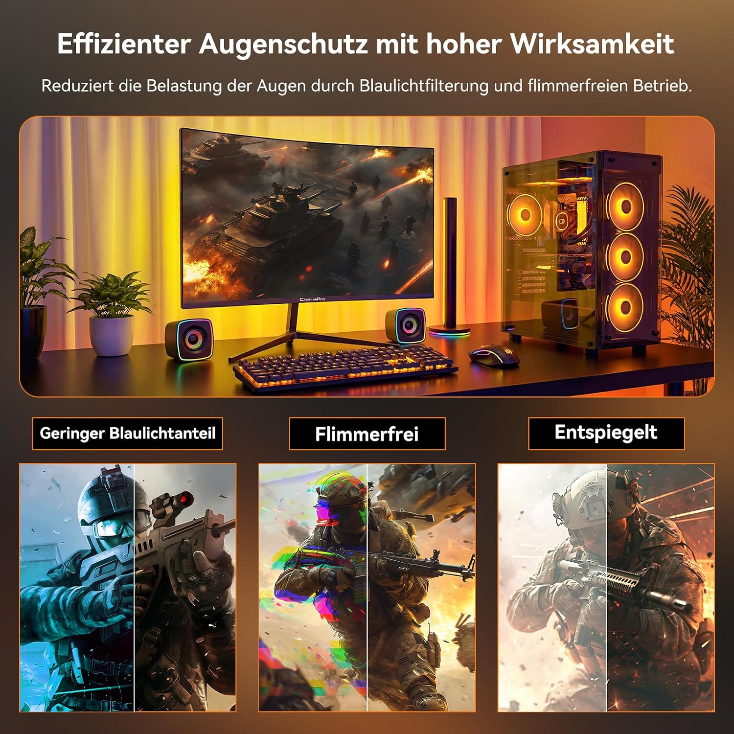 Detalle 2 de CronusPro Curved Gaming Monitor 24 Zoll 240 Hz