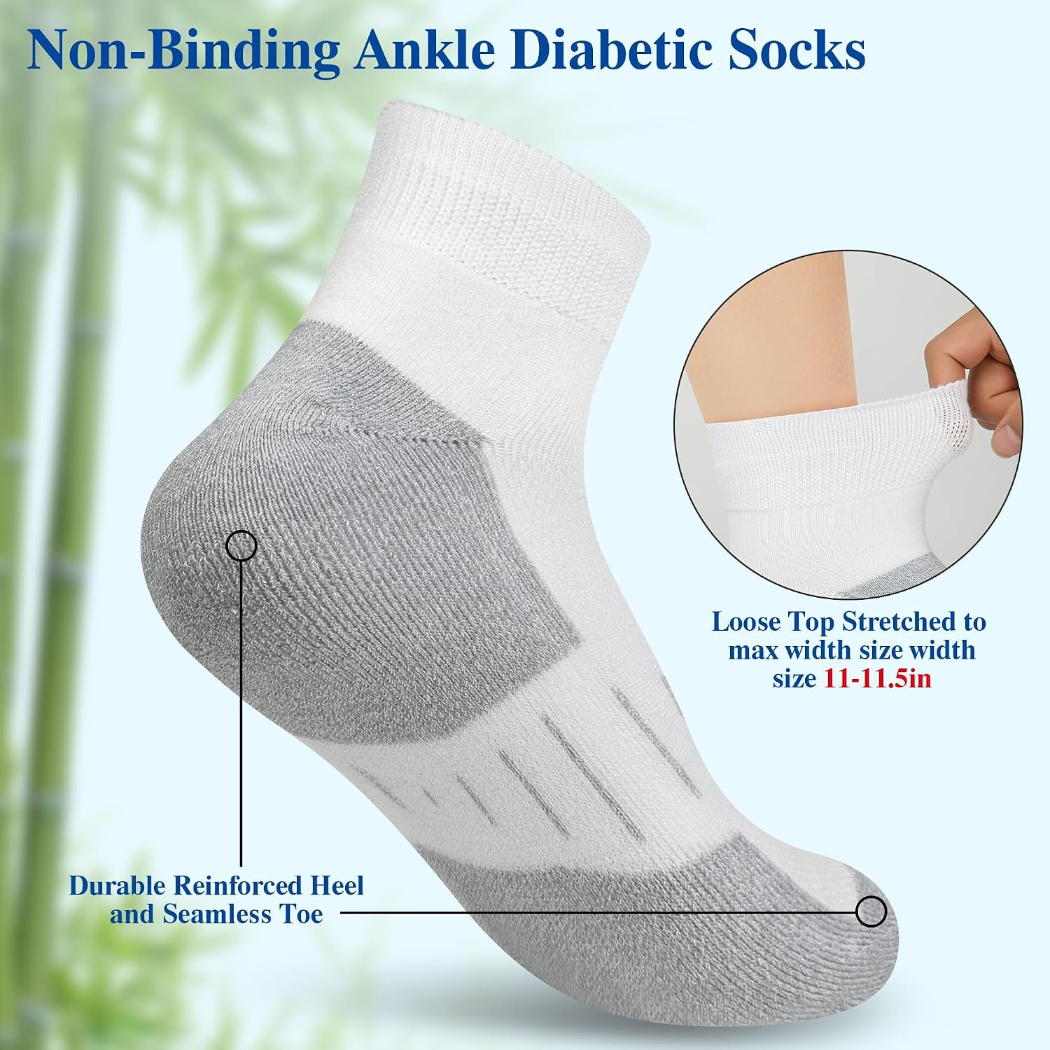 Detalle 2 de NOLUNT Diabetic Socks, 6 Pairs