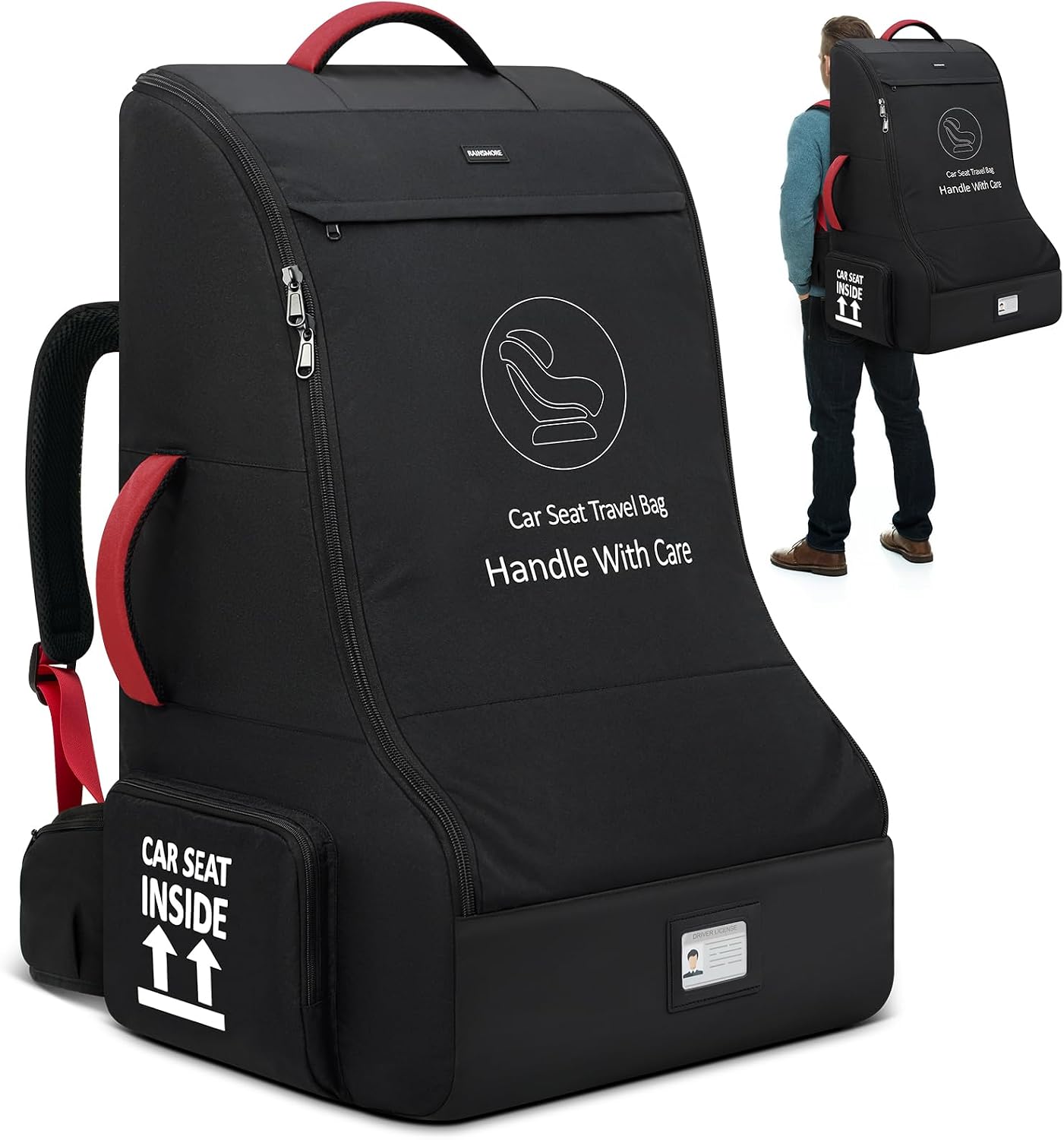 Detalle de RAINSMORE Car Seat Travel Bag Backpack — Padded, Water‑Resistant