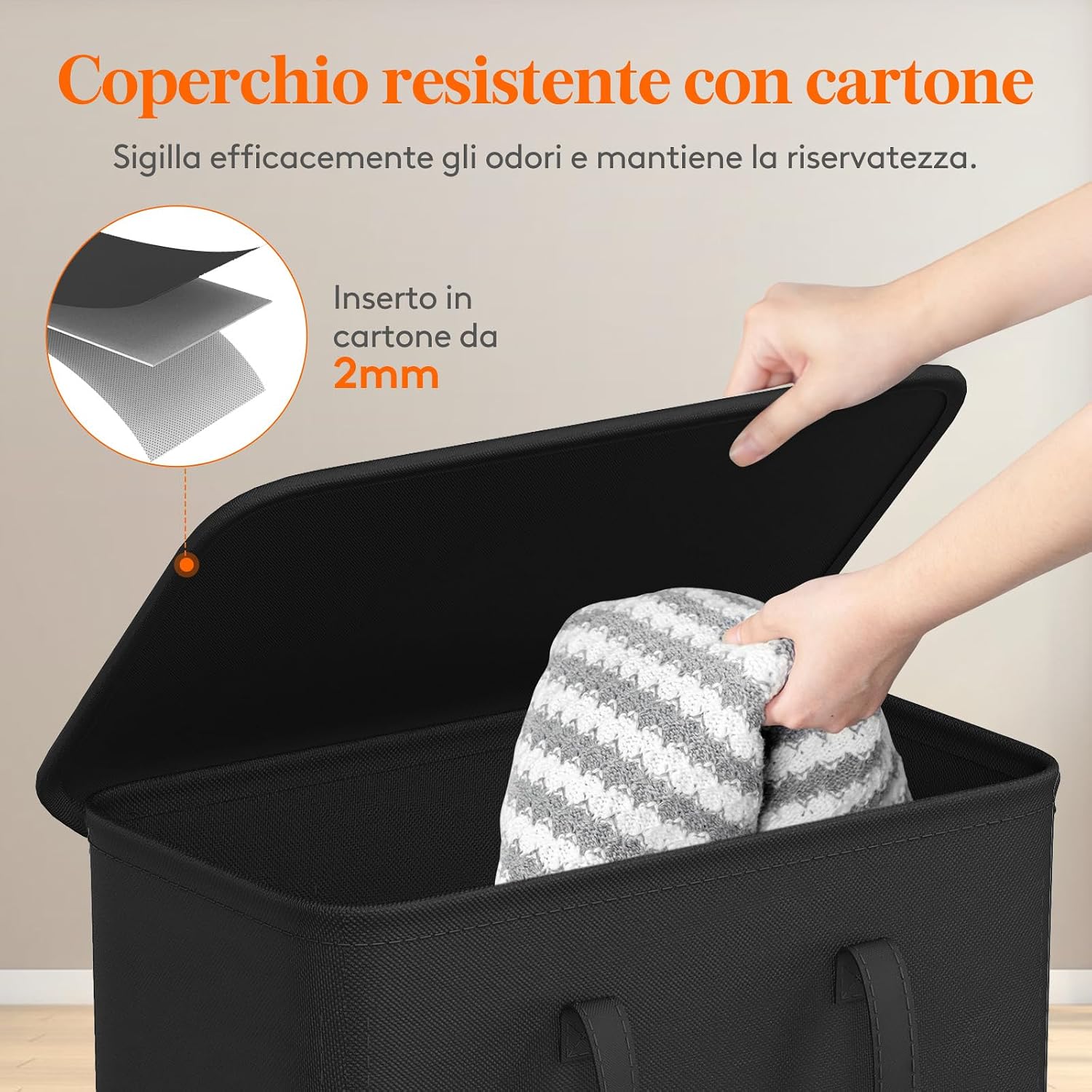 Detalle 1 de Lifewit Cesta portabiancheria 65 L salvaspazio
