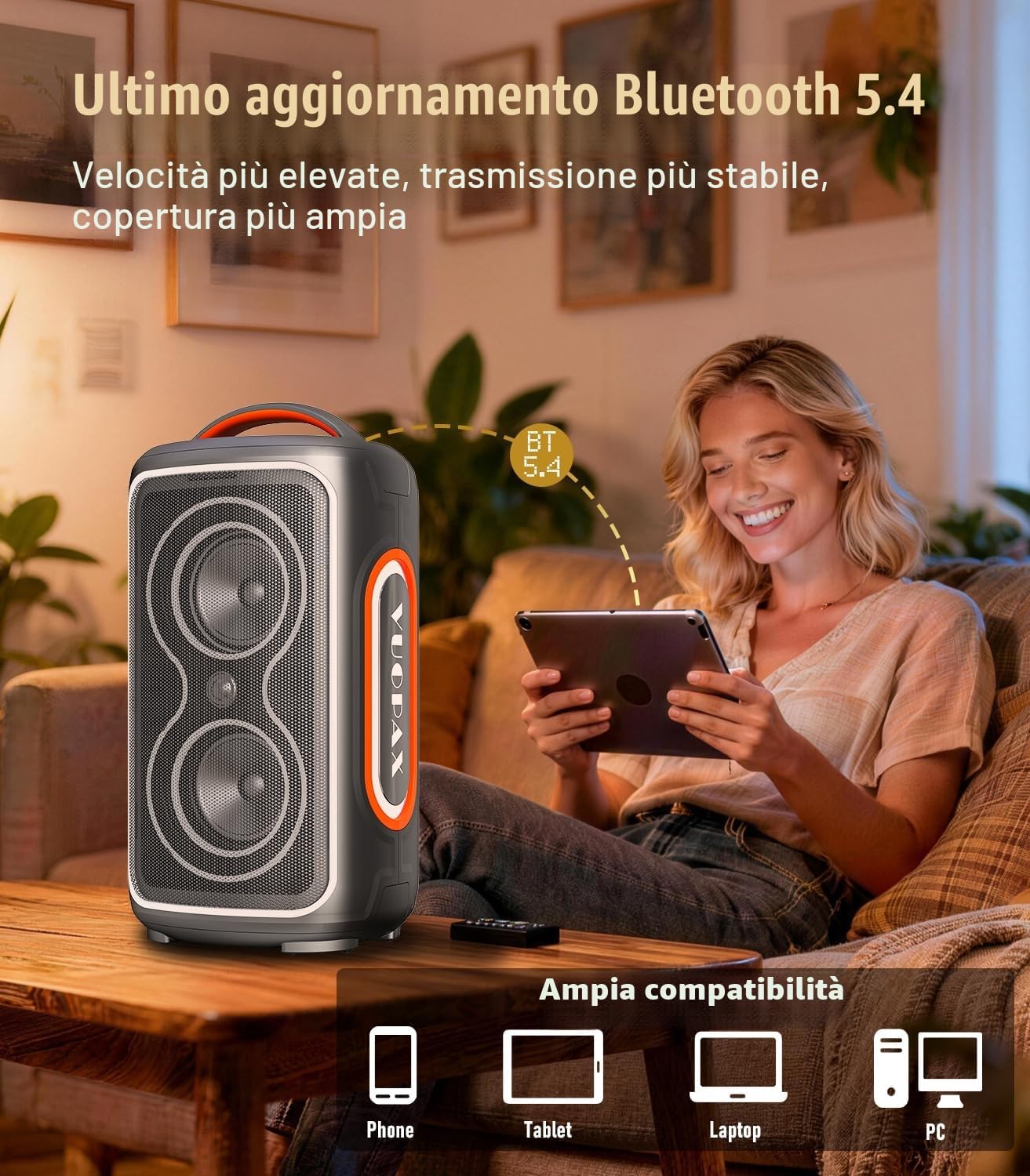 Thumbnail 4 de VUOPAX Cassa Bluetooth Potente 200W per party 📢