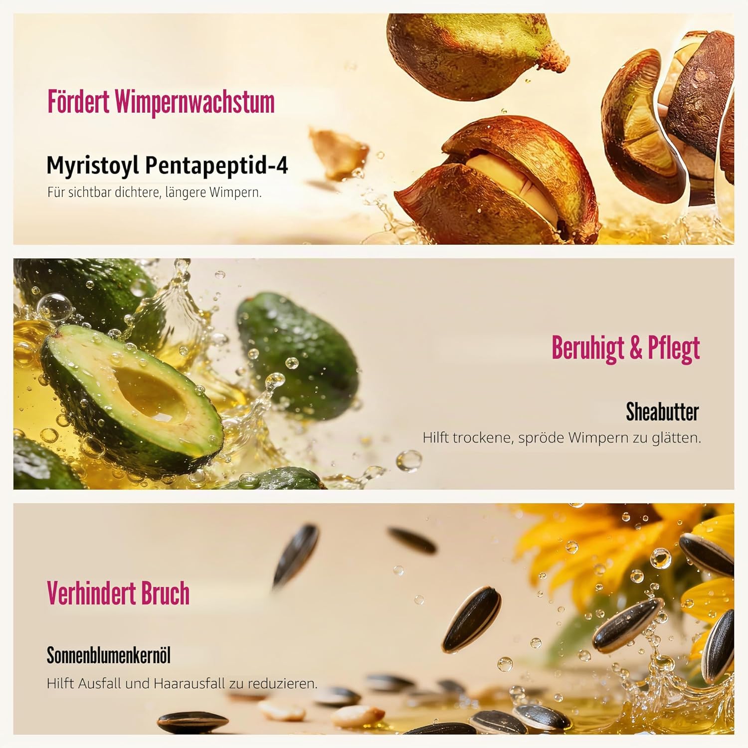 Detalle de PHIENEX 2026 New Version Wimpernserum – veganes, hormonfreies Wachstum mit botanischem Peptid-Komplex