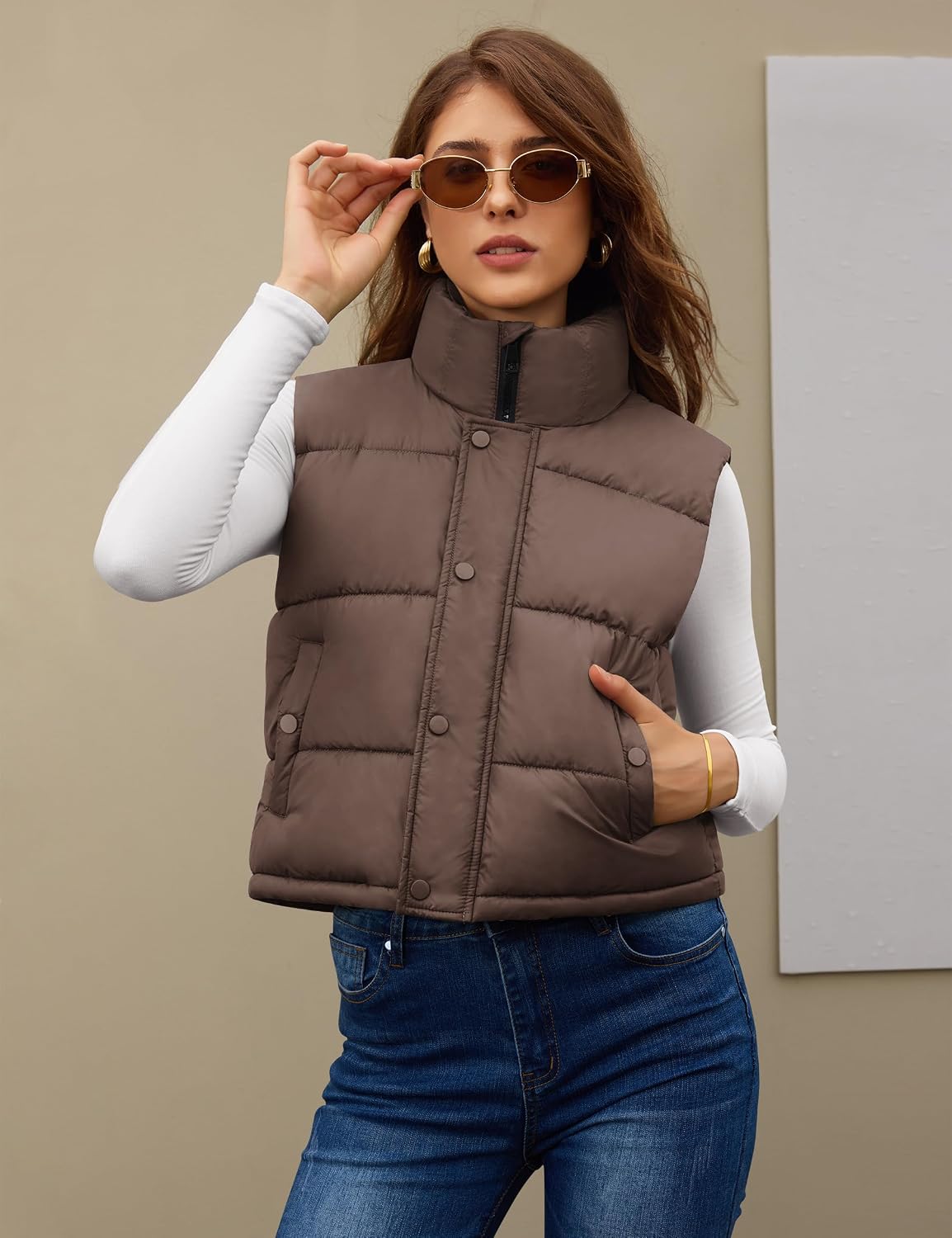 Detalle 1 de Fengbay Puffer Vest Women cropped puffer vest