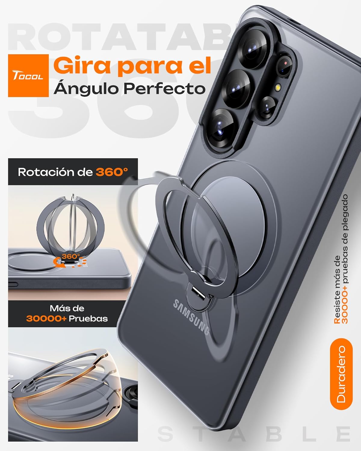 Thumbnail 2 de TOCOL Galaxy S26 Ultra Funda con soporte magnético