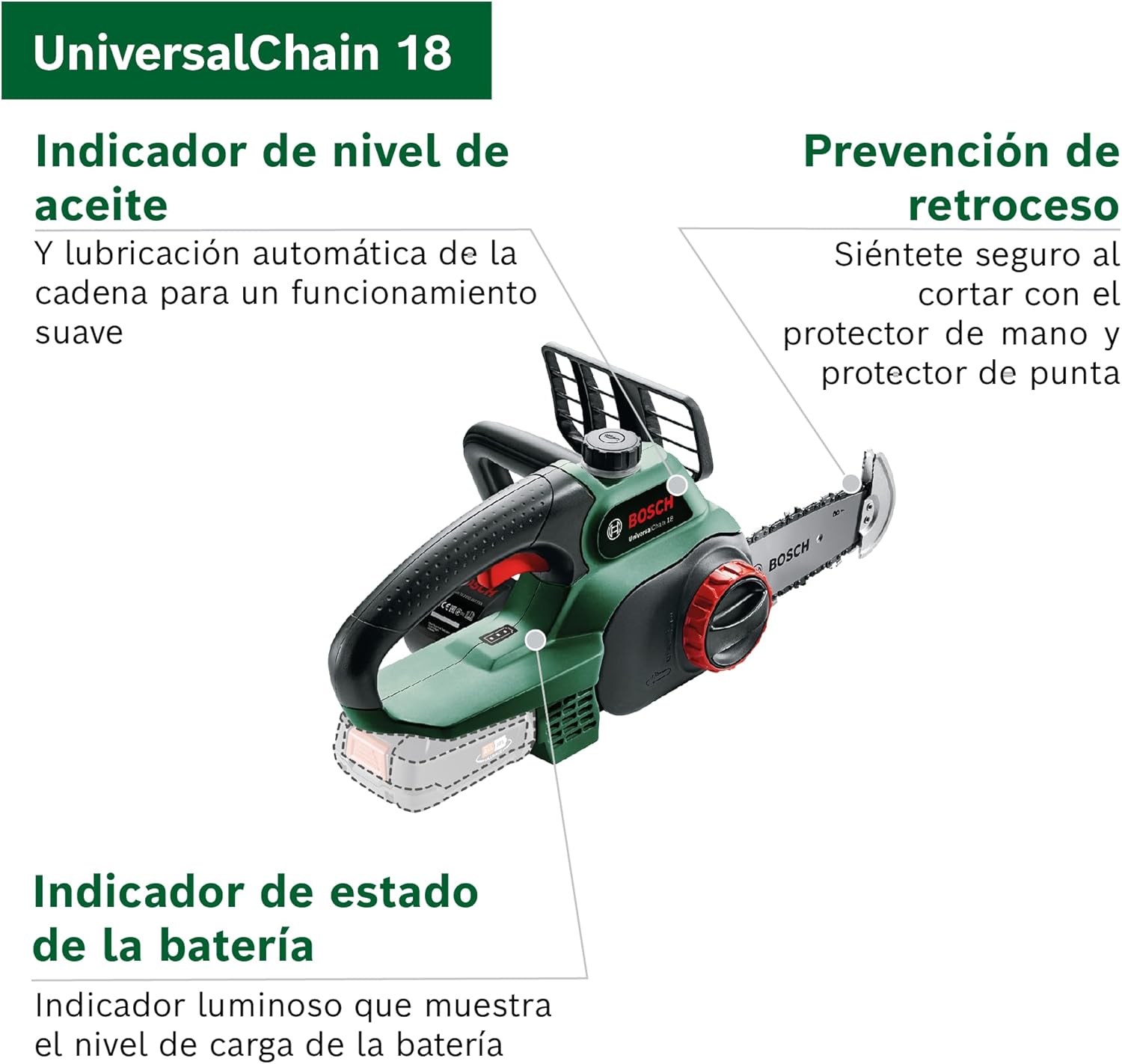 Thumbnail 2 de Bosch UniversalChain 18 Sierra de Cadena con Batería 🔋