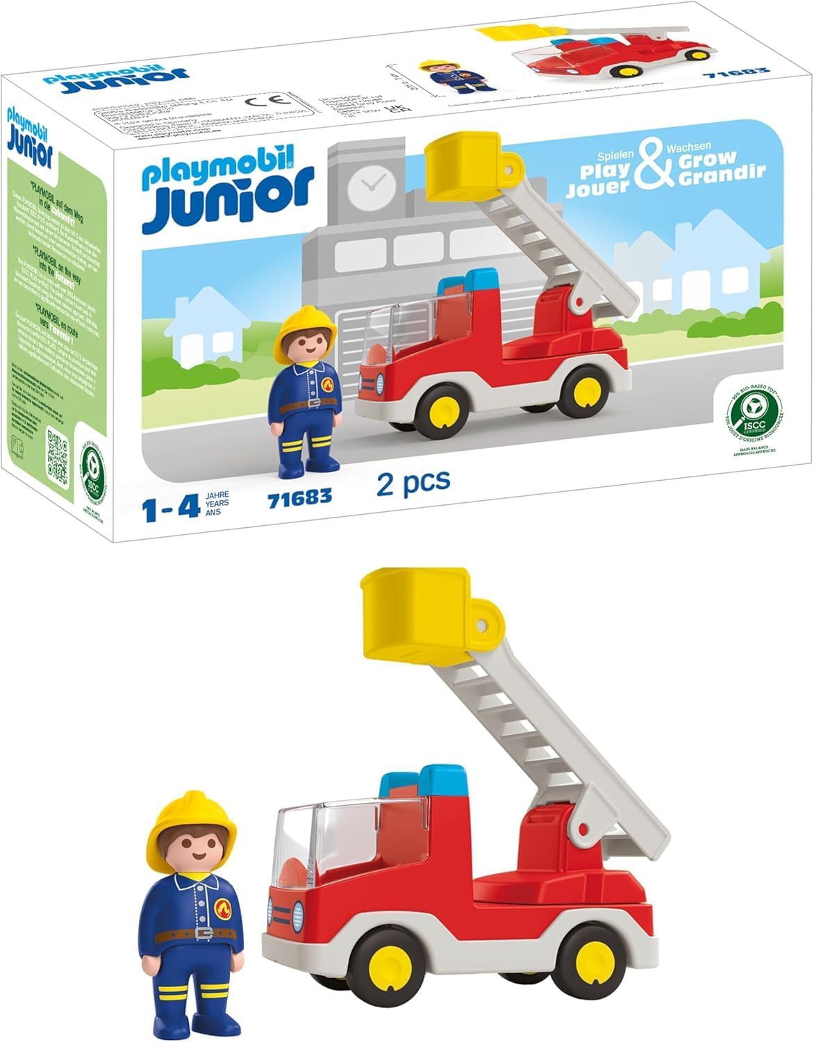Detalle 2 de PLAYMOBIL JUNIOR Helden des Alltags 71692 – nachhaltiges Spielzeug für Kinder ab 1 Jahr