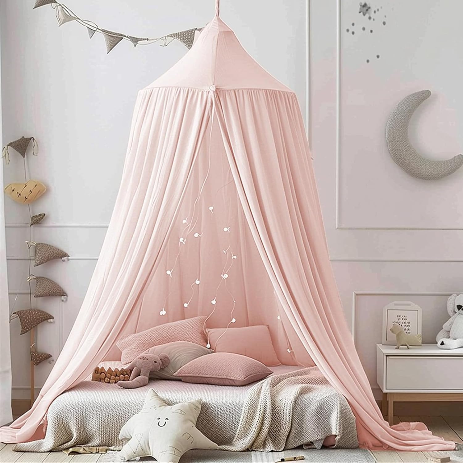 Thumbnail 5 de Ginkago Baldachin fürs Kinderzimmer – Baby-Betthimmel in Saphirblau, mit 280 cm Höhe