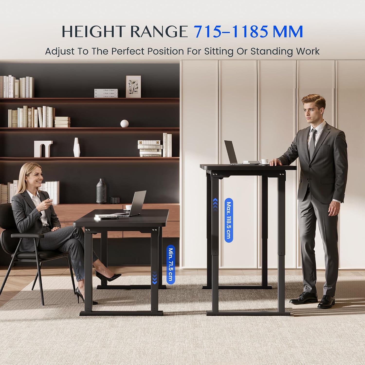 Detalle 2 de FLEXISPOT E1Q-Basic Electric Standing Desk Frame, 4-Leg, Dual Motor