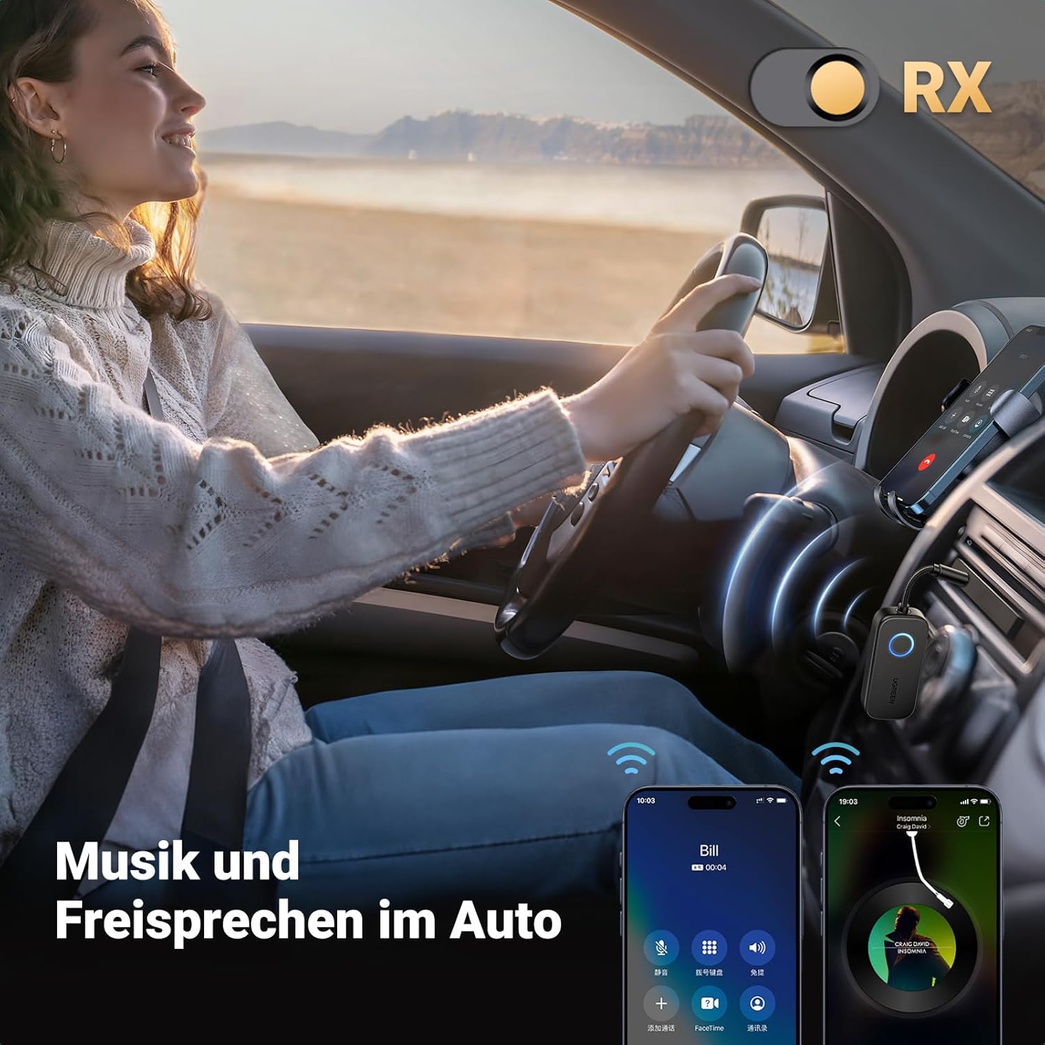 Thumbnail 5 de UGREEN aptX Bluetooth 5.3 Adapter 20 Std. Akku 📡