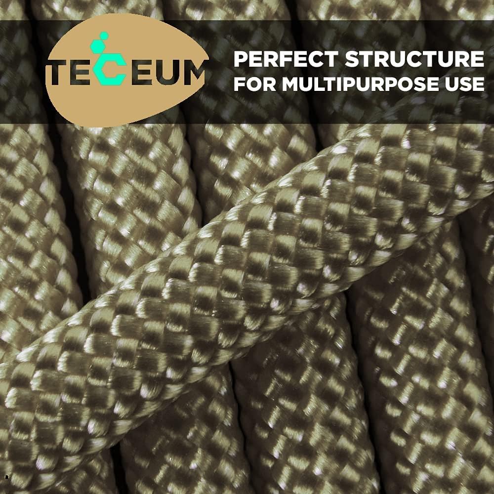 Detalle de TECEUM Paracord Type IV 750 lb Coyote Brown – 30 m (100 ft) – 4 mm – MIL-SPEC Nylon Survival Rope
