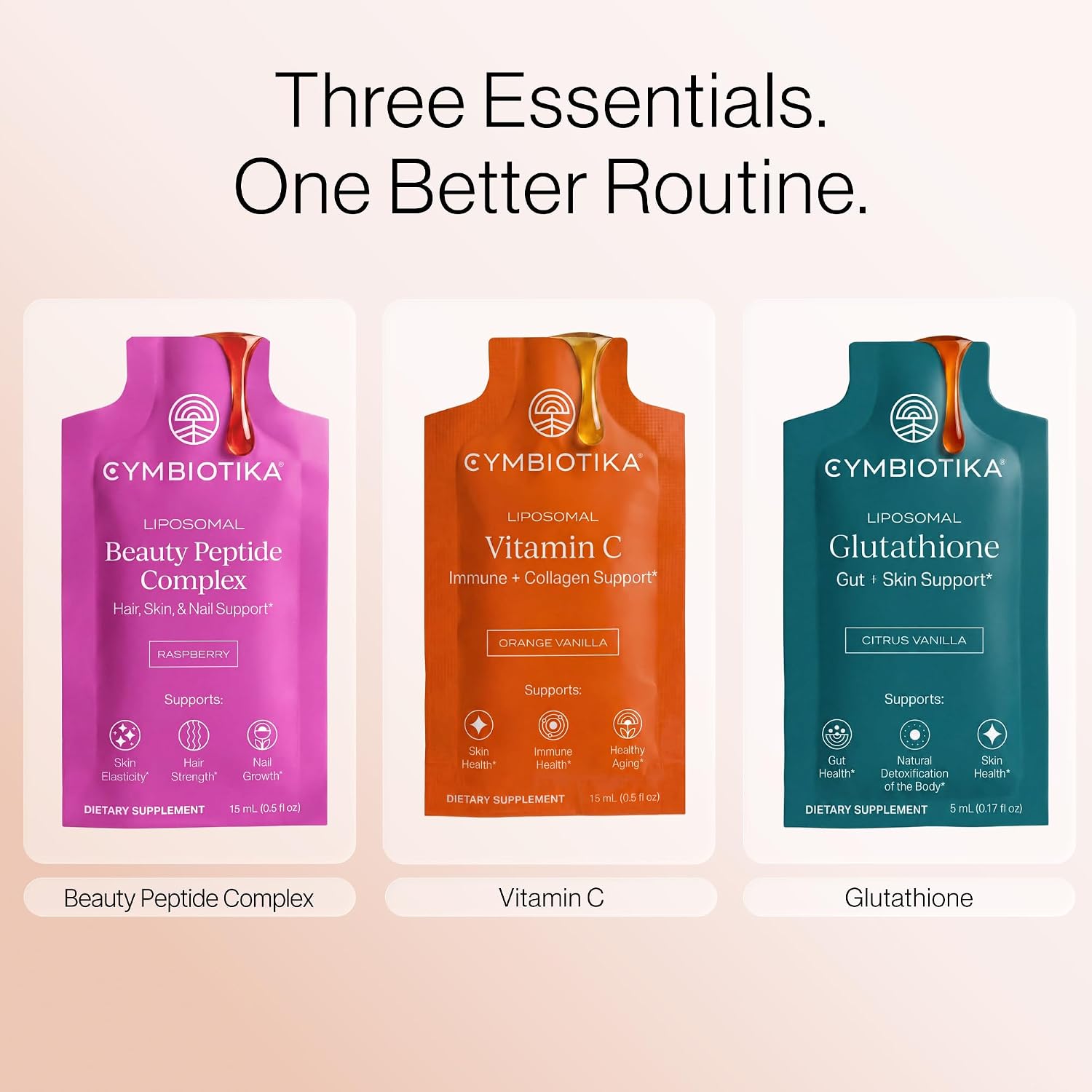 Detalle 2 de CYMBIOTIKA Liposomal Vitamin C 1000mg with Biotin, Orange Vanilla, 28 Pouches
