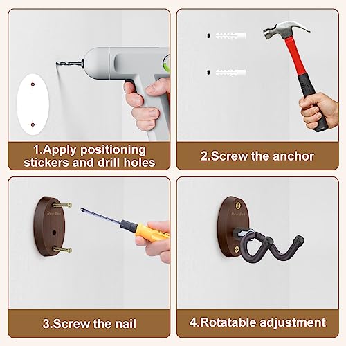 Detalle de New Bee Guitar Wall Mount Hanger – Solid V-Shaped Bracket for All Sizes (UK)