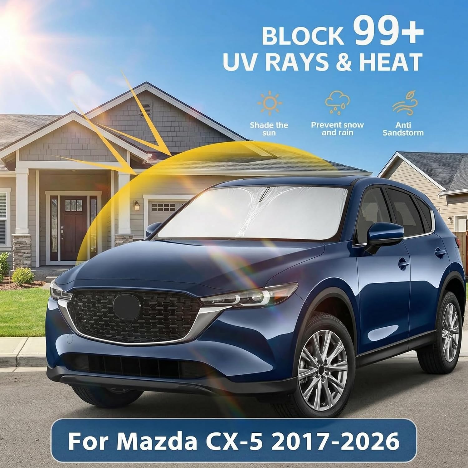 Thumbnail 1 de Windshield Sun Shade for Mazda CX-5 (2017-2026) — Custom Fit Front Window Shade