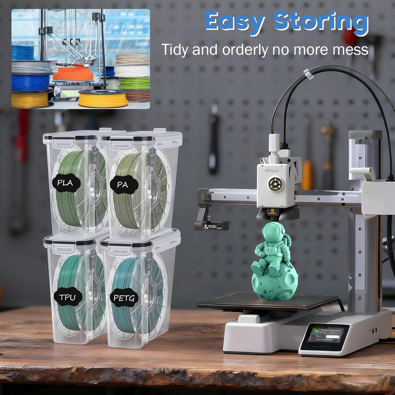 Thumbnail 5 de Wiseten förvaringslådor för 3D-filament, 4-pack, 4,0 l med silikonförsegling