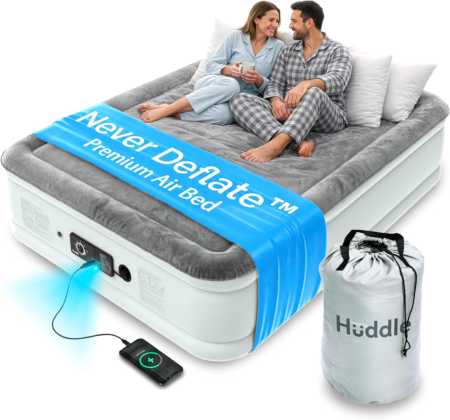 Detalle de Huddle Double air bed with dual pump