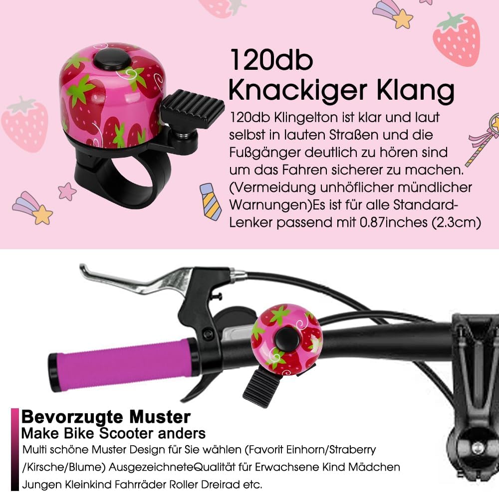 Thumbnail 2 de Kinder-Fahrradklingel (120 dB) – Mini, laut & drehbar am Lenker für Fahrrad, Roller & Laufrad