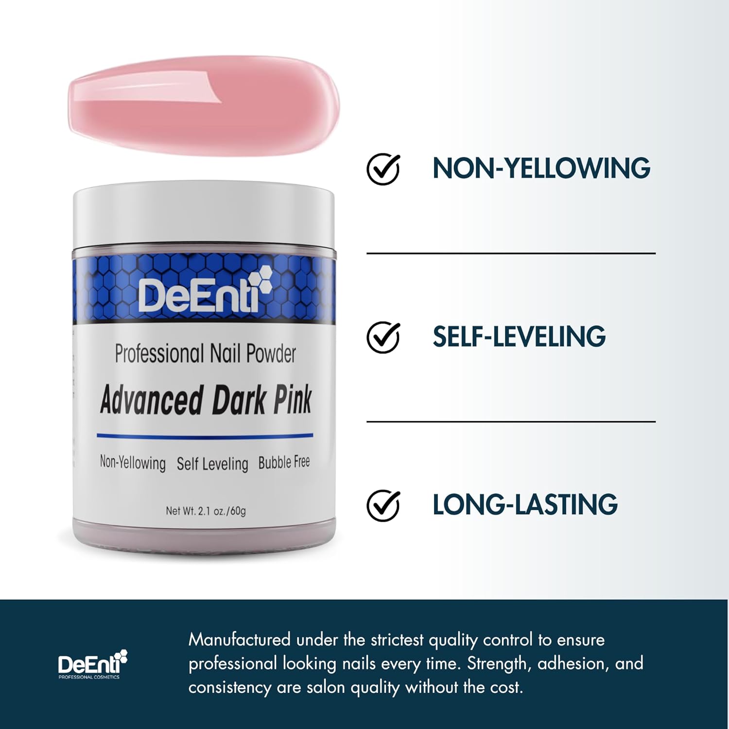 Thumbnail 2 de DeEnti Acrylic Nail Powder - Dark Pink 2oz: Professional-Grade, Bubble-Free, Long-Lasting for Carving, Extensions & Fake Nails