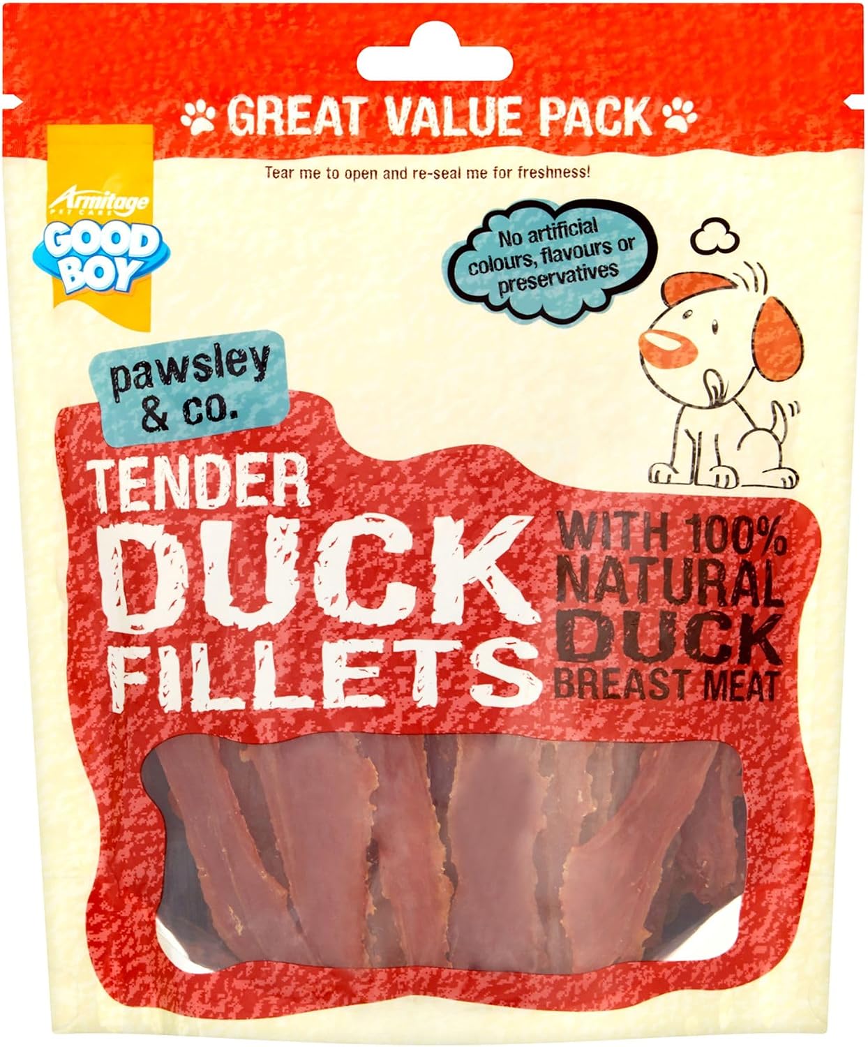 Thumbnail 1 de Good Boy Tender Duck Fillets Dog Treats 320 g (Pack of 3) – 100% Natural Duck Breast, Low Fat Chewy Treats