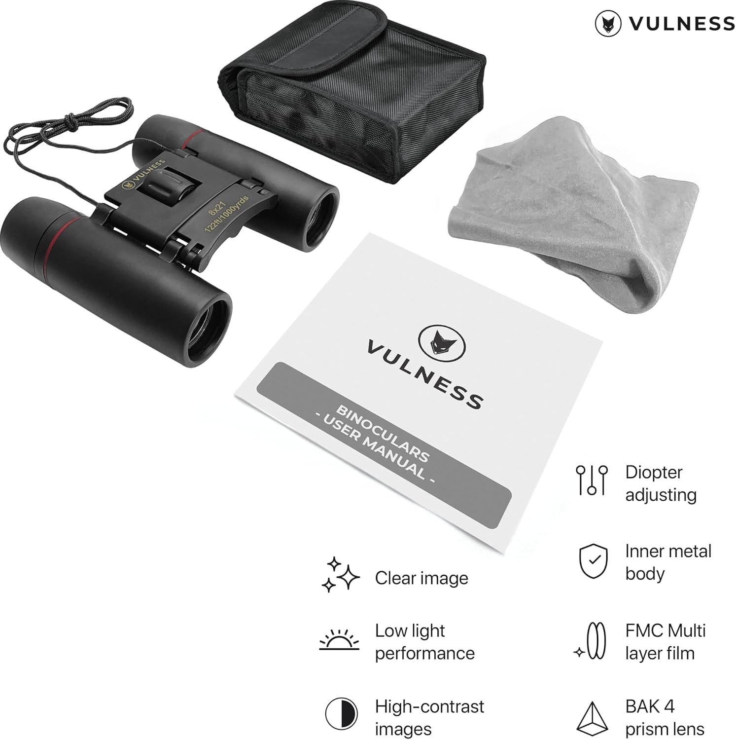 Thumbnail 4 de VULNESS Binoculars for Adults — Compact 8x21 Pocket Binoculars for Travel, Bird Watching, and Cruise Ship Adventures