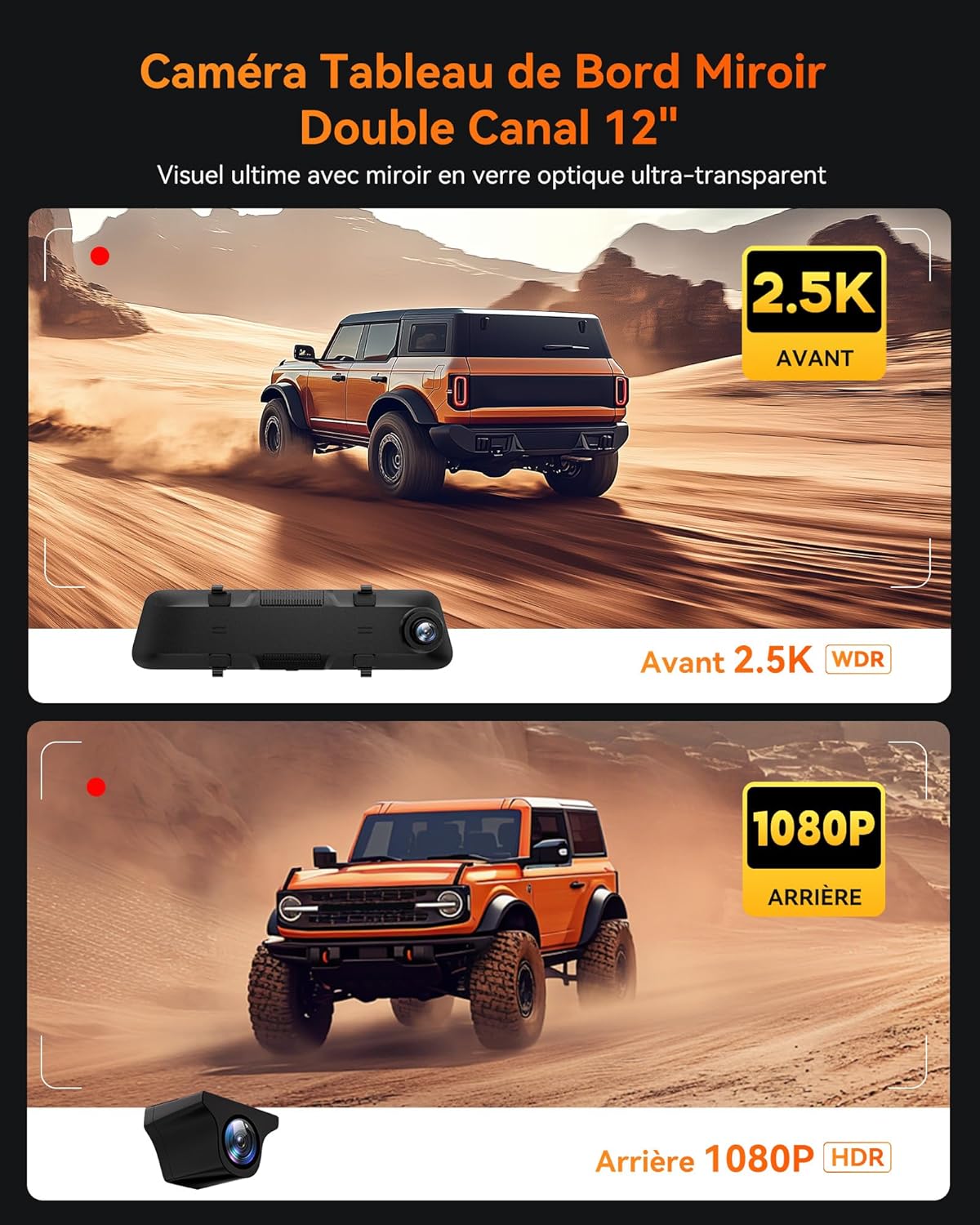 Thumbnail 4 de WOLFBOX G840H Dash Cam 12''