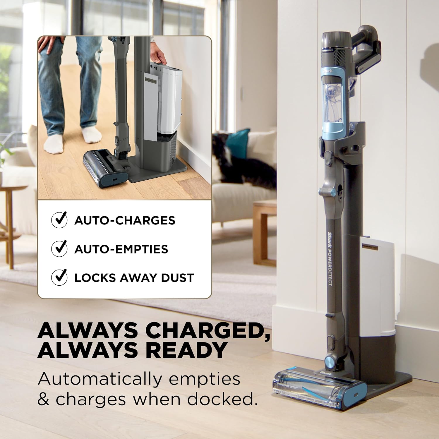 Detalle de Shark PowerDetect Clean & Empty IP3225 Cordless Stick Vacuum, Auto-Empty, HEPA