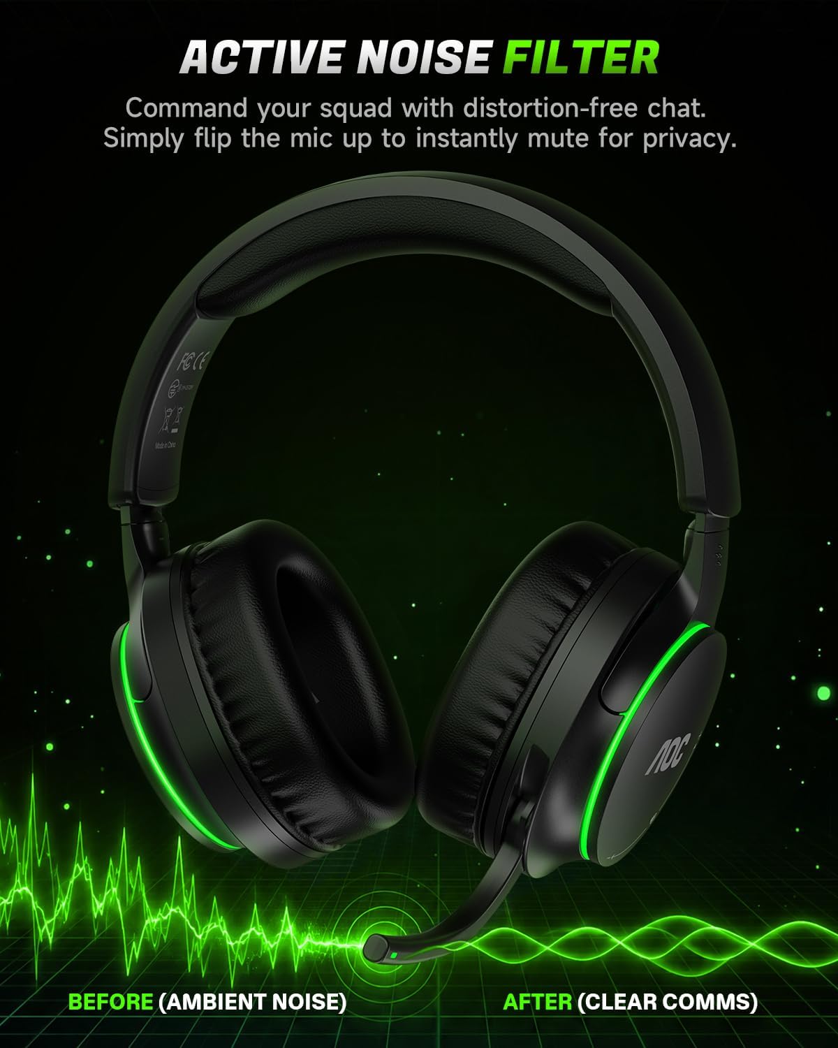 Detalle de AOC Wireless Gaming Headset for Xbox Series X|S & Xbox One