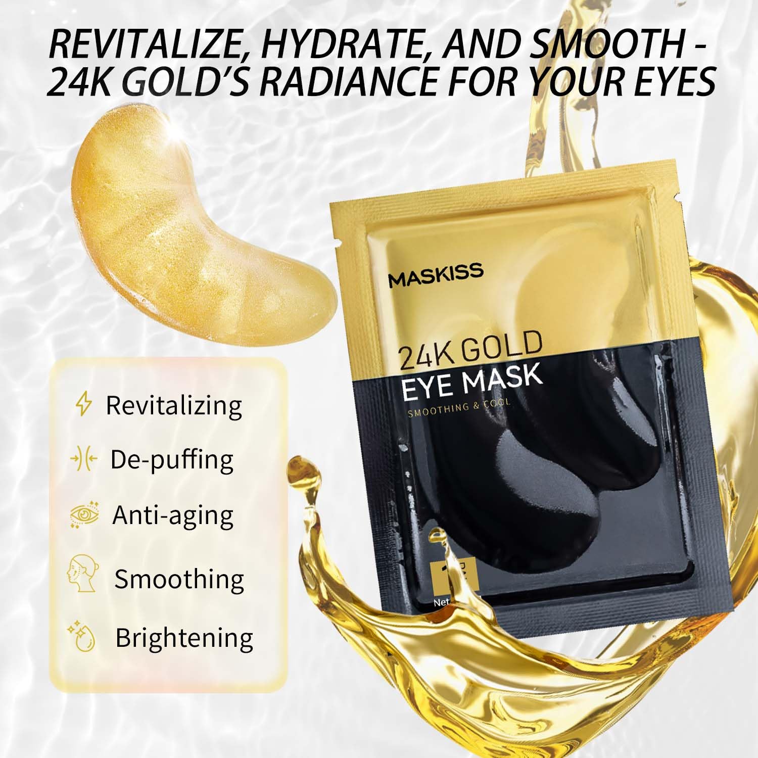 Thumbnail 6 de Maskiss 24K Gold Under Eye Patches (Collagen) — 50 Pairs for Dark Circles & Puffiness
