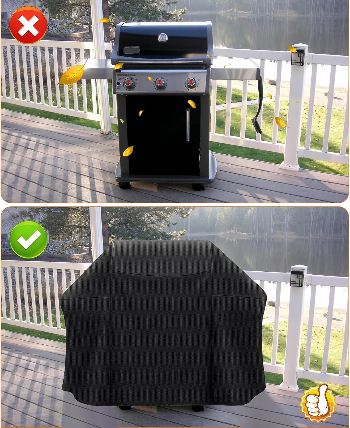 Detalle de Nomiou Grillabdeckung für Enders Monroe Pro 3 SIK Turbo / Monroe Pro 4 SIK mit Kocher (ab 2020) – wetterfeste Abdeckhaube
