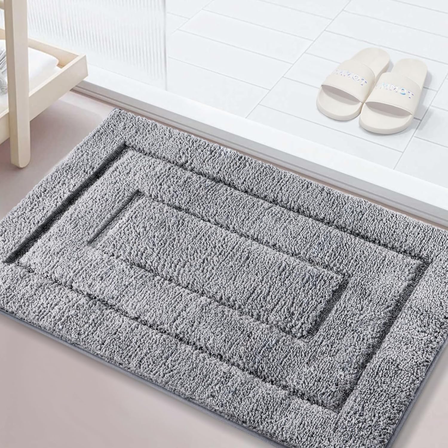 Thumbnail 6 de DUNSOO Tappeto Bagno Antiscivolo 70 x 120 cm in Microfibra Shaggy