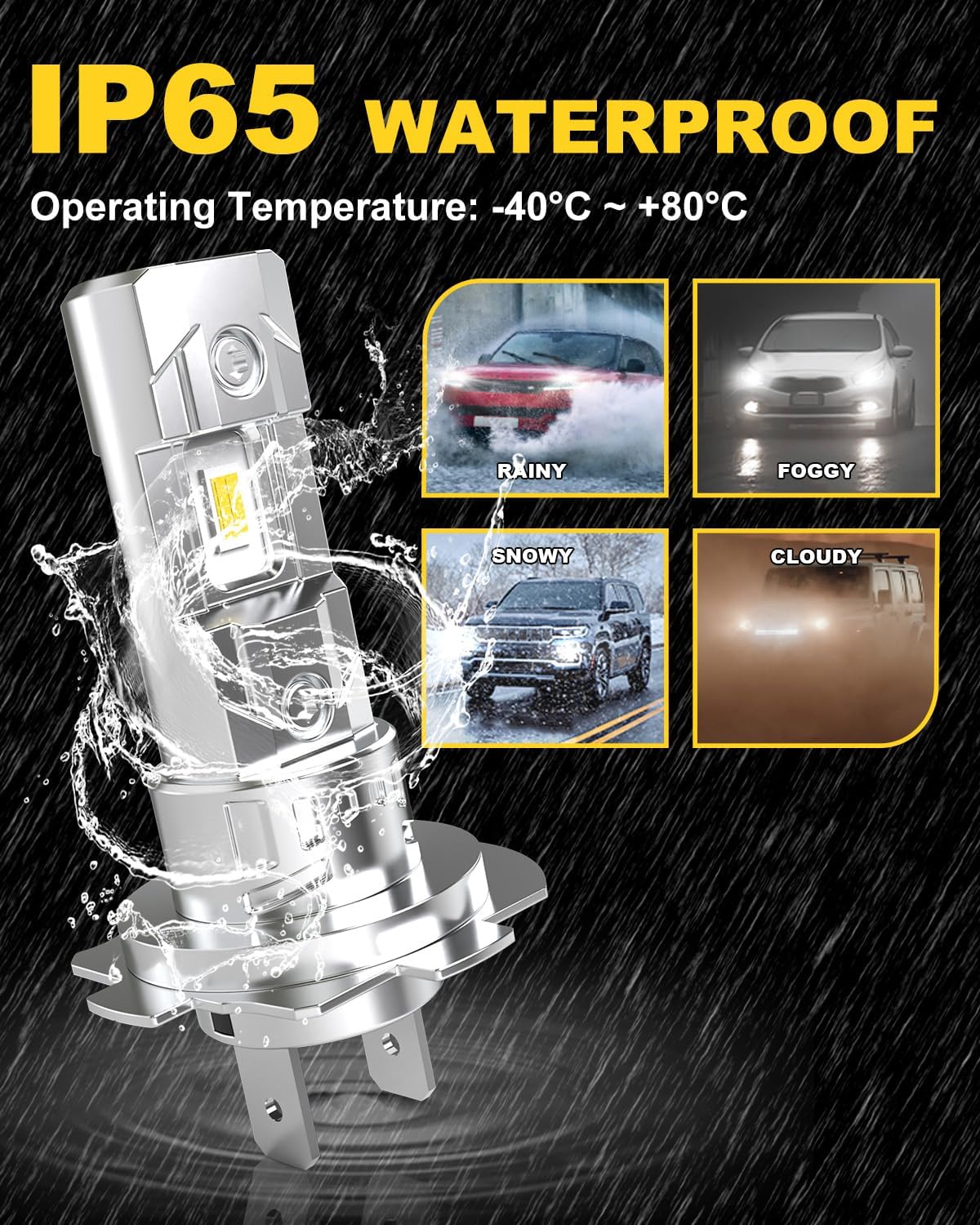 Thumbnail 6 de KATUR H7 LED Headlight Bulbs (Pack of 2) – 6000K white, fanless, IP65 Plug and Play conversion kit