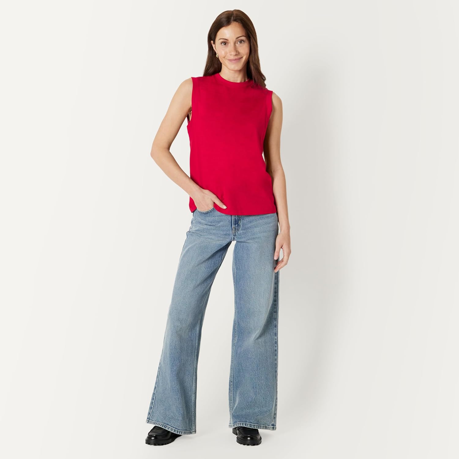 Thumbnail 4 de Amazon Essentials Damen Relaxed-Fit Muscle-T-Shirt aus Baumwolle