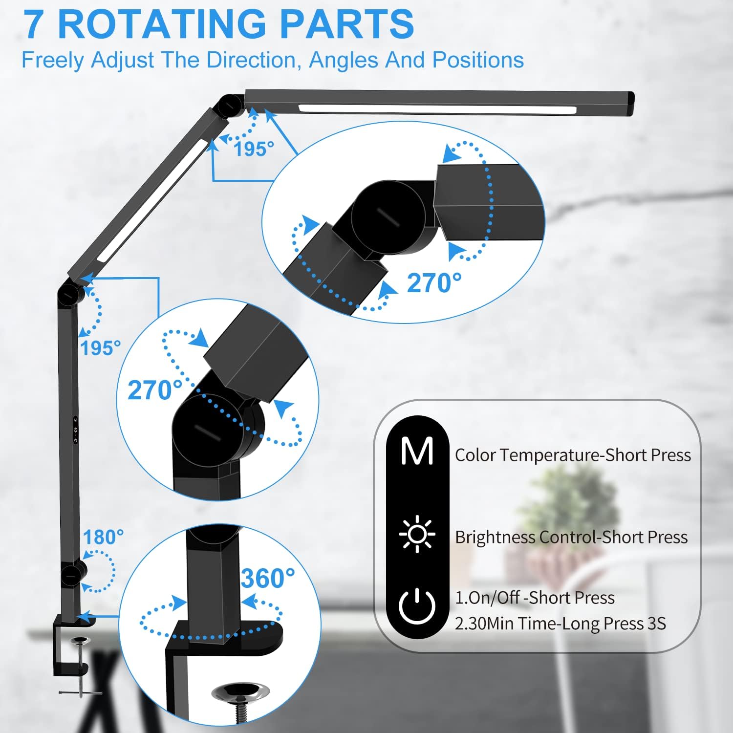Detalle de LED Desk Lamp 2.5" Clamp