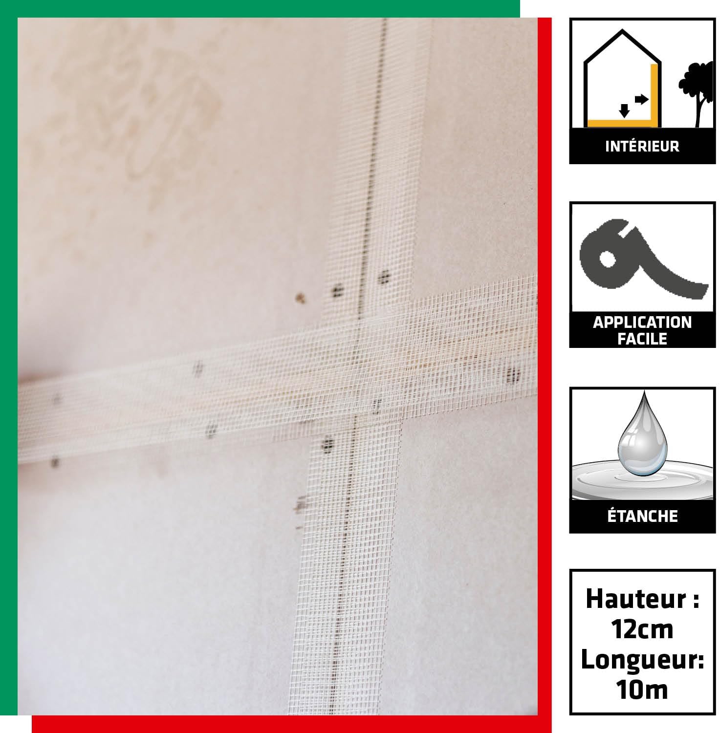 Thumbnail 1 de Parexlanko Bande d’armature – Blanc, 10 m, pour pontage des angles et des micro-fissures
