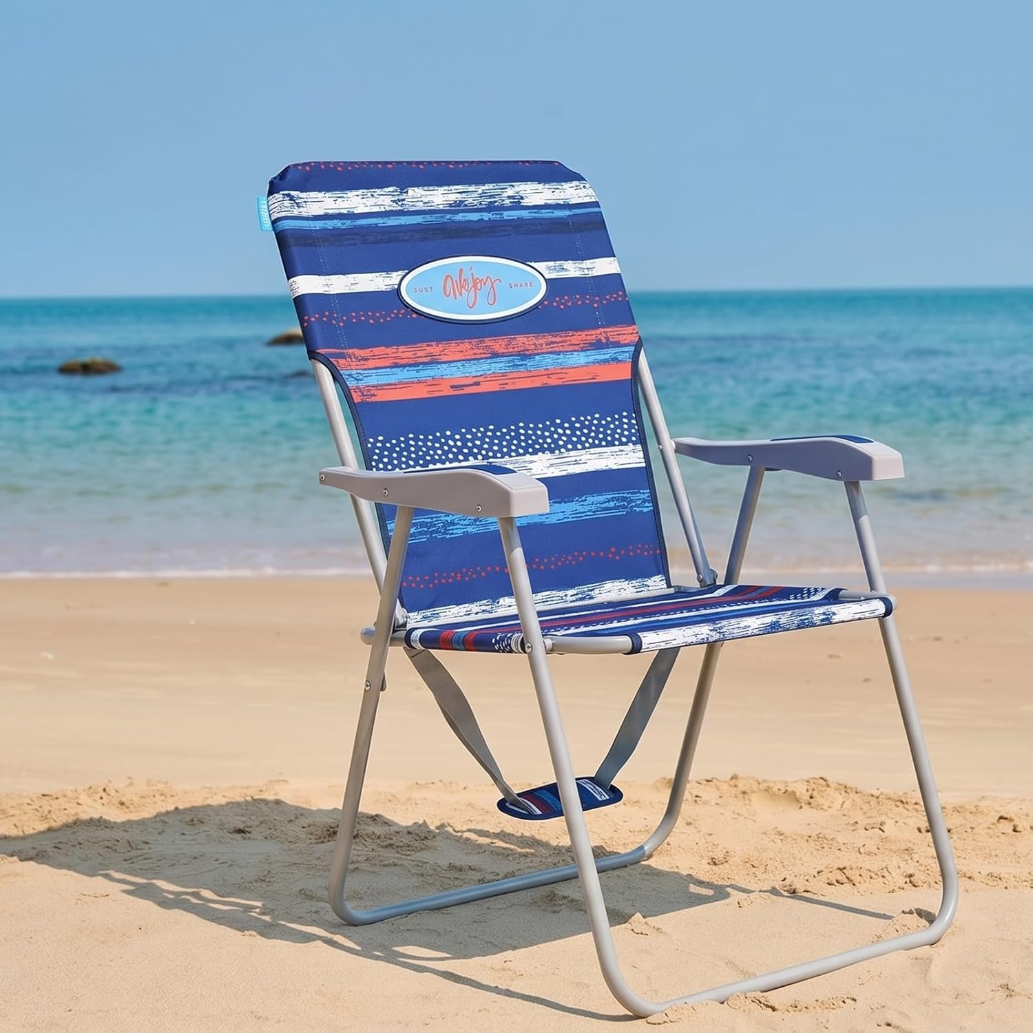 Detalle 2 de WEJOY Sedia da Spiaggia Pieghevole: Comfort robusto e trasporto facile per mare, campeggio e giardino