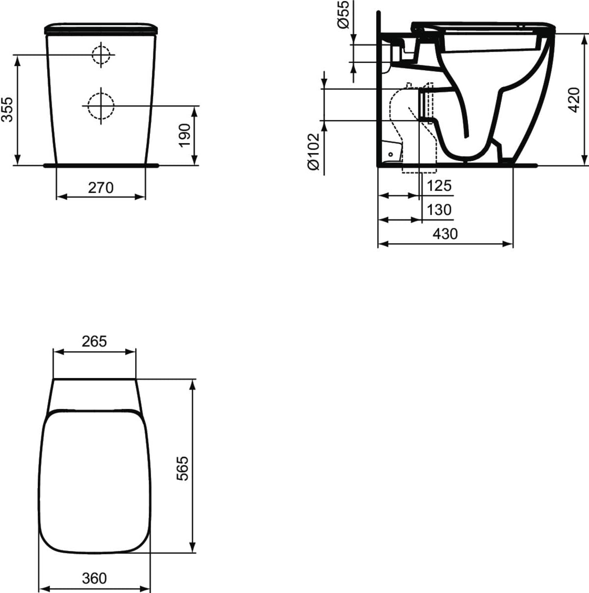 Thumbnail 4 de Ideal Standard t661101 Inodoro Slim Serie 21 🚽 Diseño Elegante