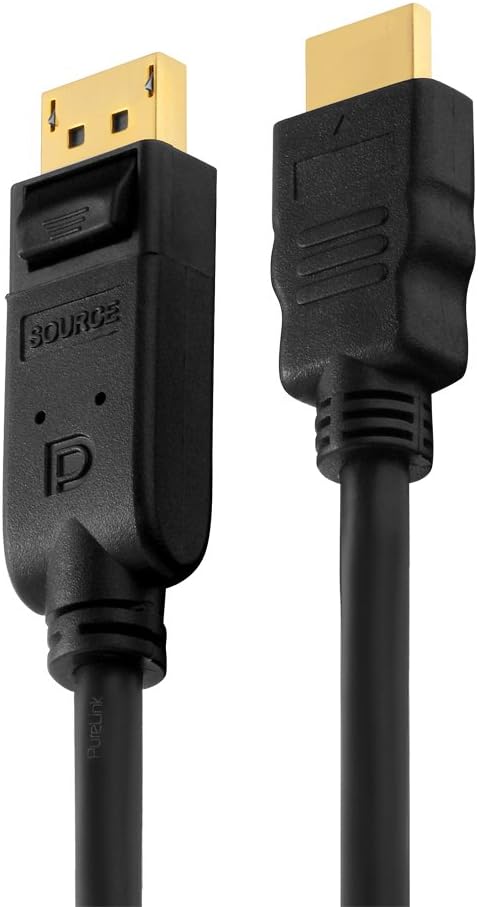 Detalle de PureLink PI5100-010 DisplayPort-auf-HDMI-Adapterkabel mit Ethernet, 1,00 m, schwarz