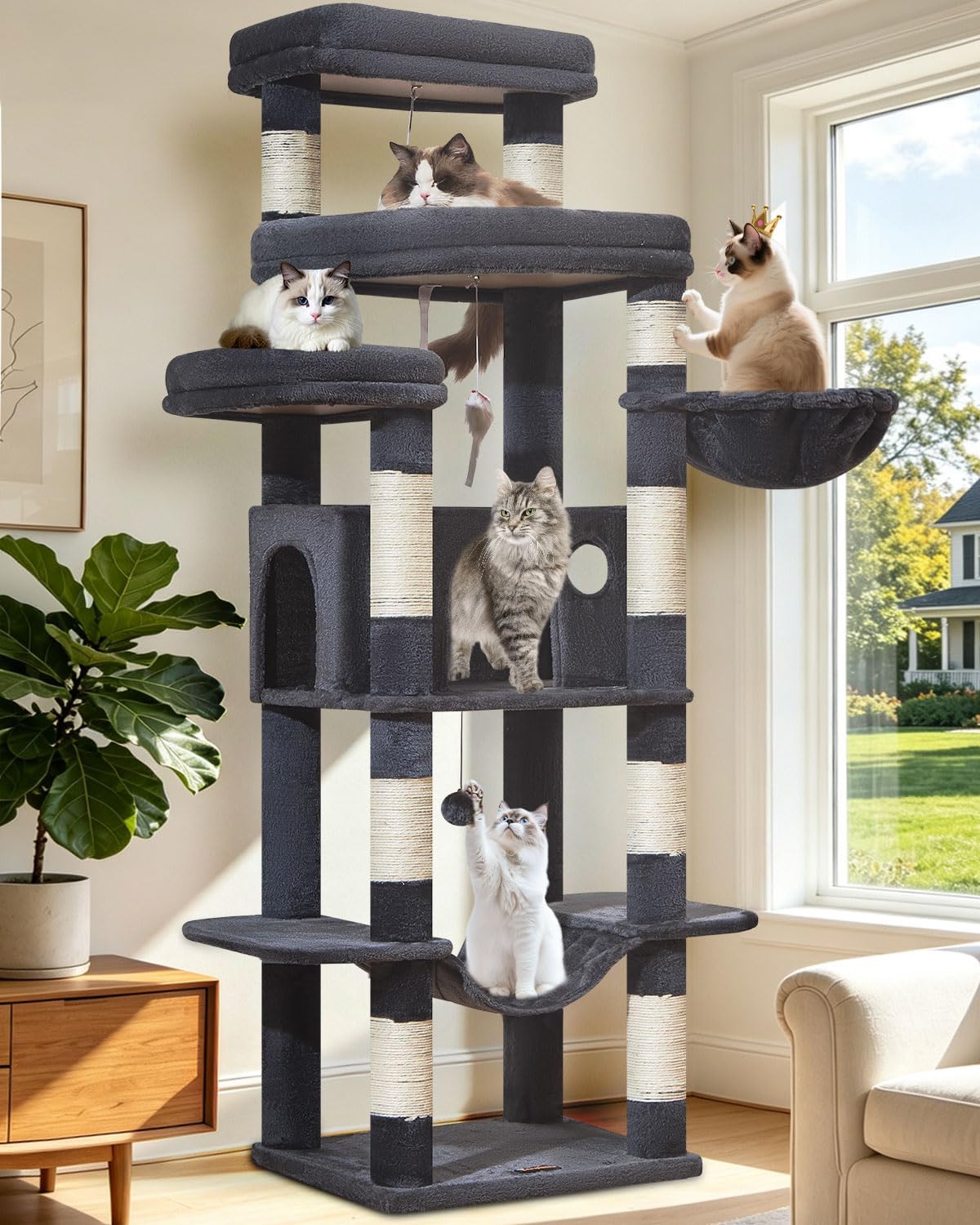 Detalle de Taoqimiao Cat Tree, 71-Inch