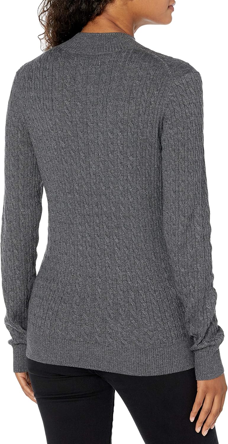 Thumbnail 1 de Amazon Essentials Damen Leichter Langarm-Pullover mit Stehkragen und Zopfmuster (klassische Passform)
