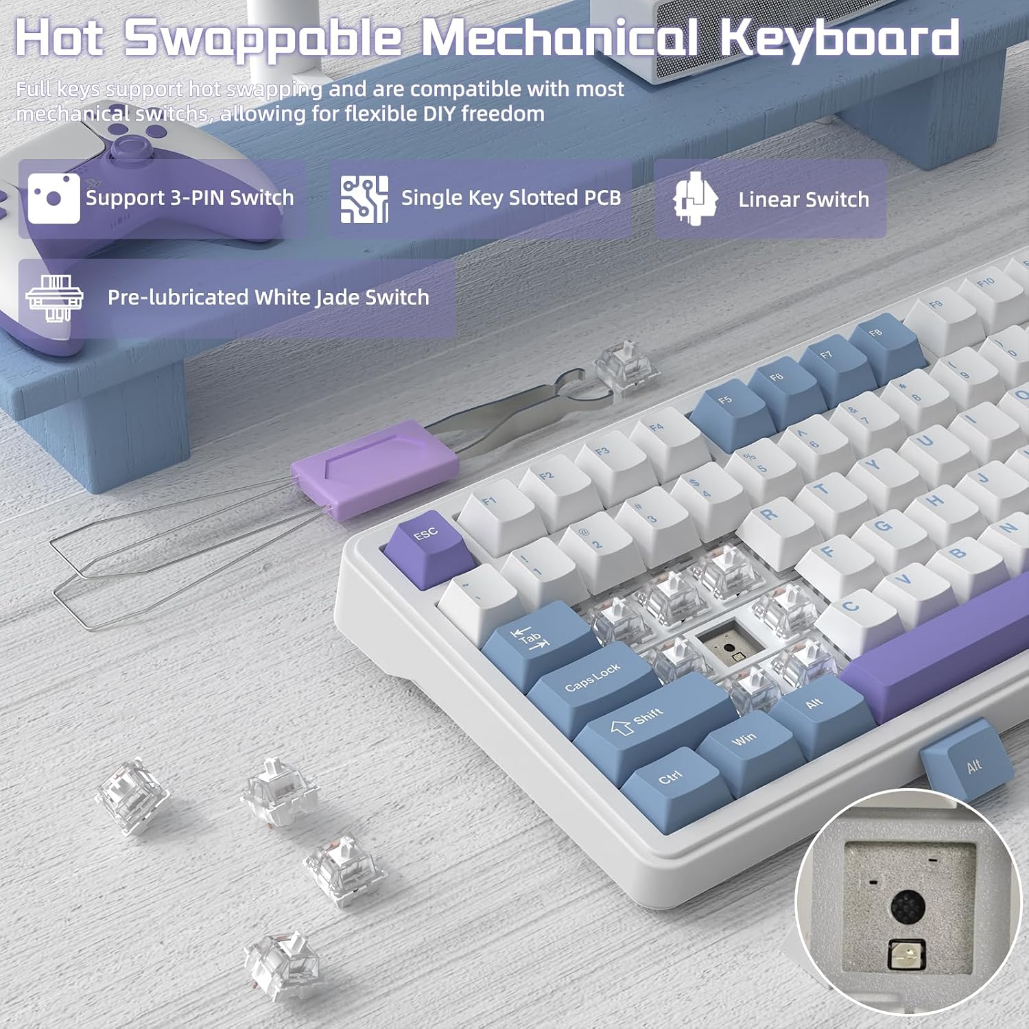 Detalle 2 de Attack Shark X85 75% gaming keyboard