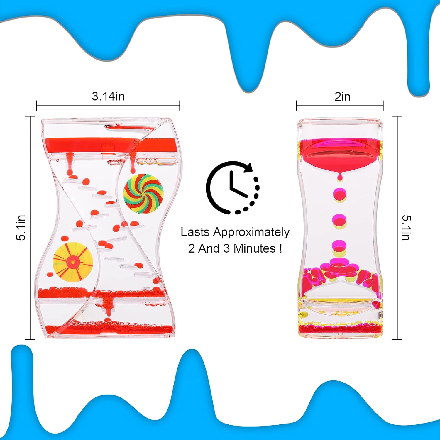 Thumbnail 4 de XINBAOHONG Liquid Motion Bubble Timer – 4er-Set Tropfen-Sanduhr für Spiel & Stressabbau