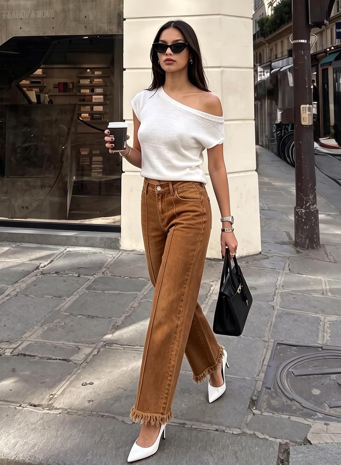 Detalle 1 de Sidefeel Wide-Leg Jeans, Mid-Rise