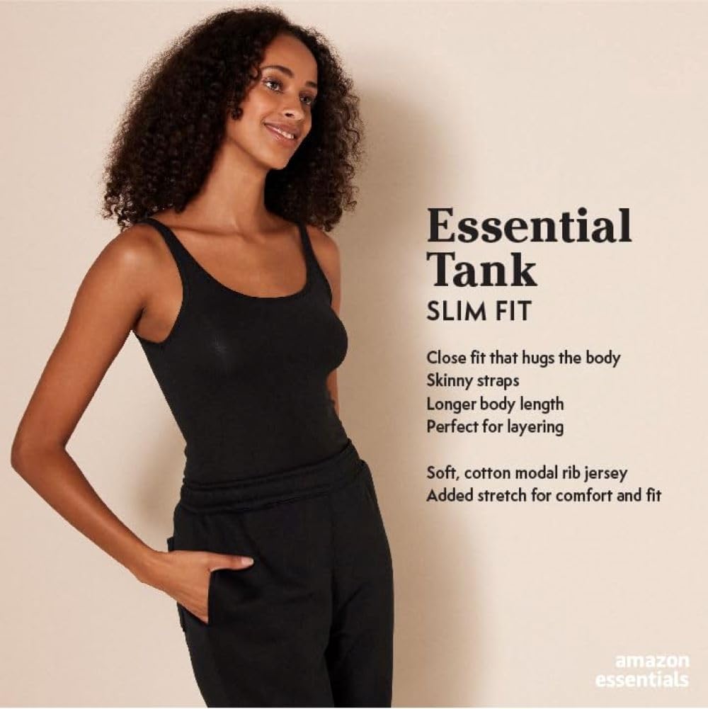 Detalle de Amazon Essentials Women's Slim-Fit Thin Strap Tank Top