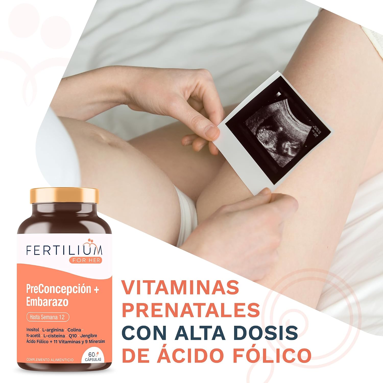 Detalle 2 de FERTILIUM Vitaminas prenatales 60 cápsulas