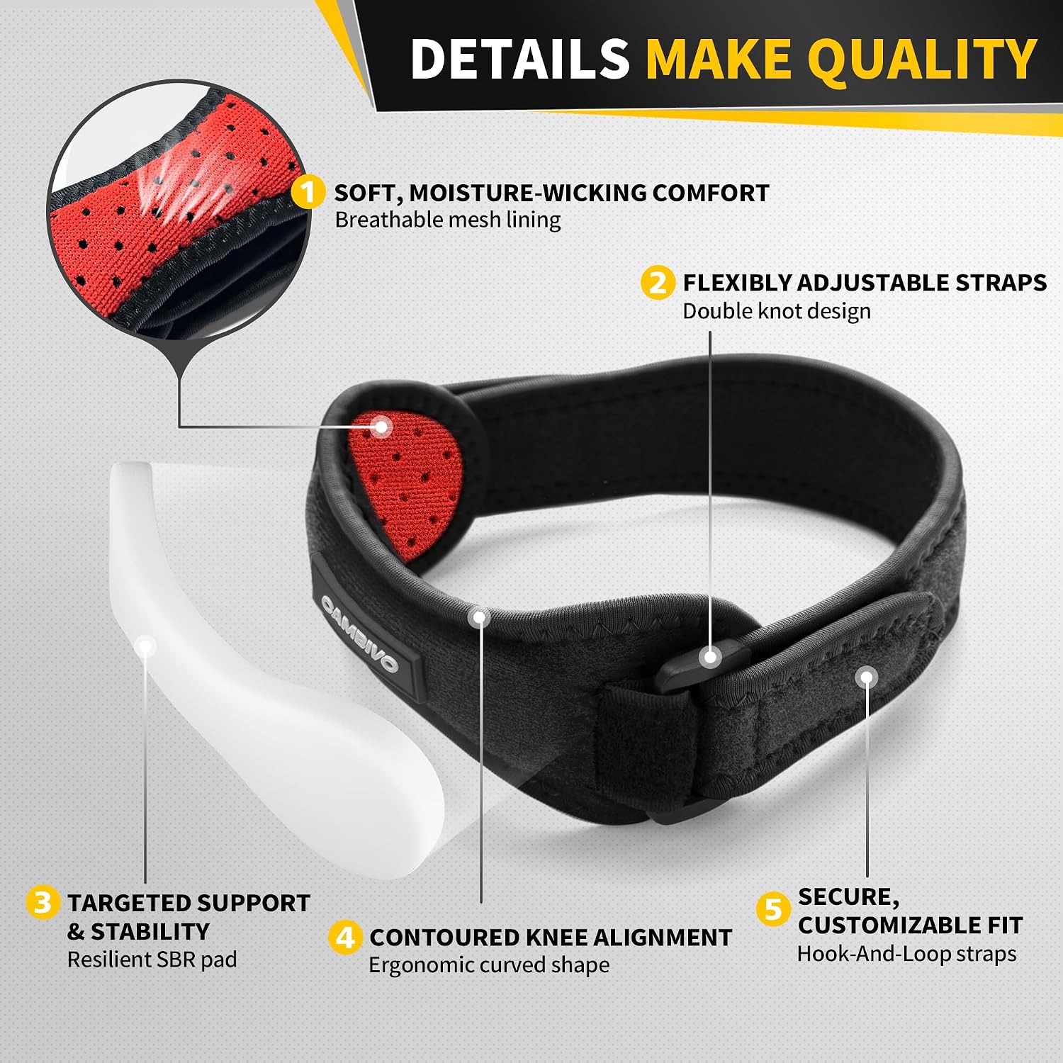 Detalle 2 de CAMBIVO 2 Pack Patella Tendon Knee Strap