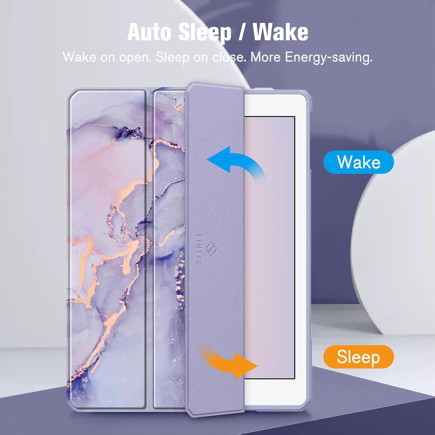 Thumbnail 6 de FINTIE Hybrid Case for iPad 6th/5th Gen & iPad Air 2/Air 1 (9.7-inch) – lilac marble shockproof hard shell with pencil holder