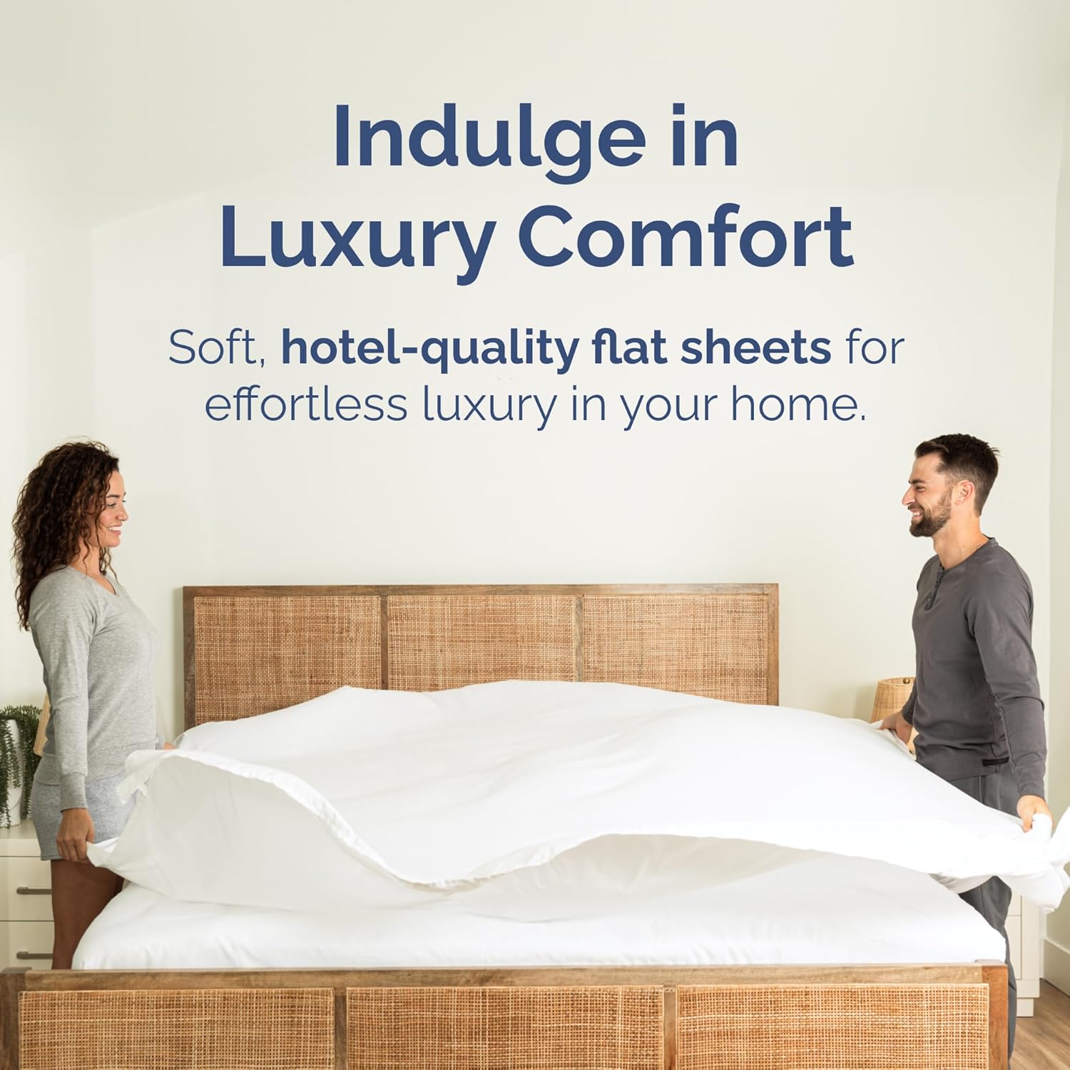 Thumbnail 1 de CGK Unlimited Twin Size Flat Sheet (Hotel Quality Top Flat Bed Sheet Only) — Ultra-Soft, Cooling, Fade & Wrinkle Free — White