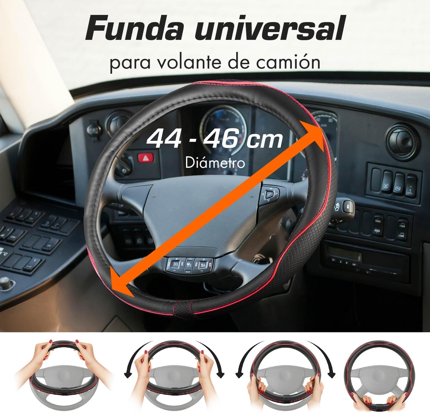 Detalle de Upgrade4cars Funda Volante Camión 44-46 cm 🚚