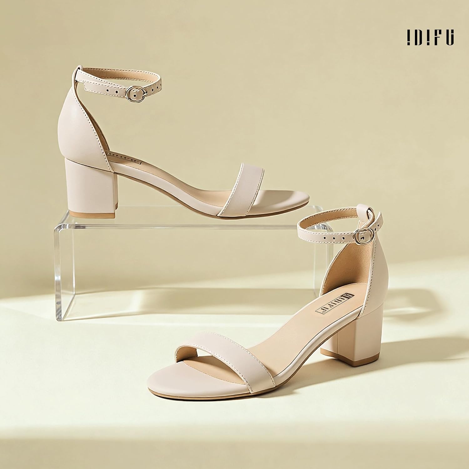 Detalle 2 de IDIFU Cookie-LO IN2COOKIELO Women's Ankle-Strap Block-Heel Sandals