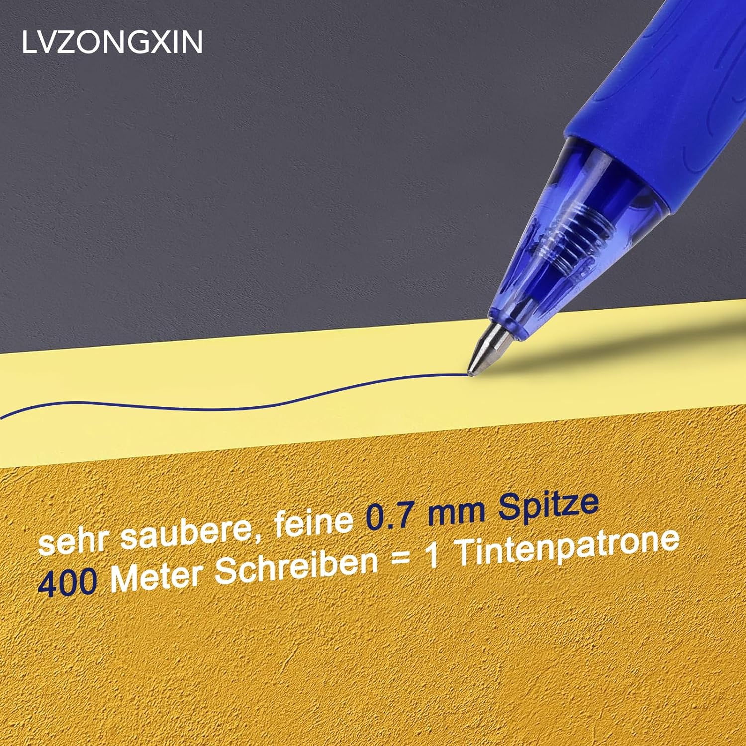 Thumbnail 1 de Radierbarer Kugelschreiber LVZONGXIN (4er-Set) mit 0,7-mm-Spitze, blau, radierbar